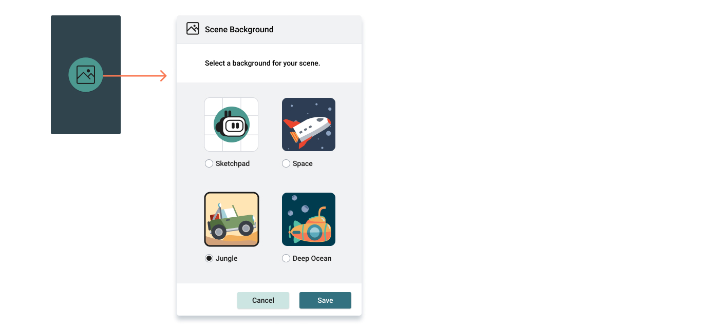 Weavly scene background selector menu Weavly scene background selector menu